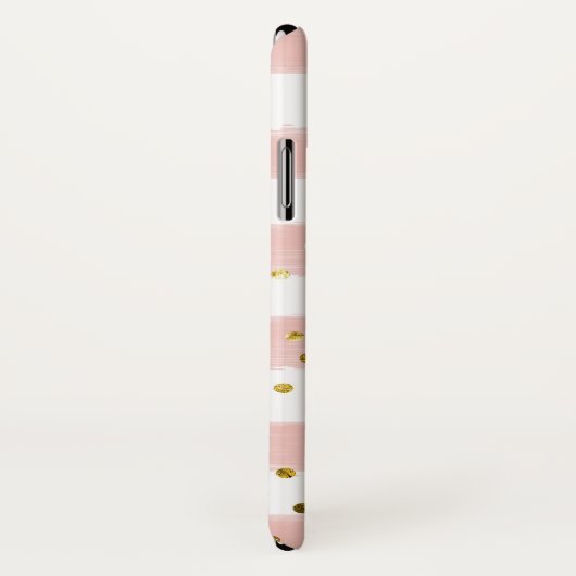 Weiße Streifen, goldene Konfetti-Zellkiste Case-Mate iPhone Hülle (Hinten/Rechts)