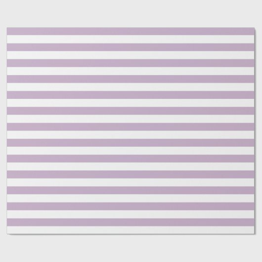 Weiße Streifen mit Lavendeluntergrund | DIY Color Geschenkpapier (Flach)