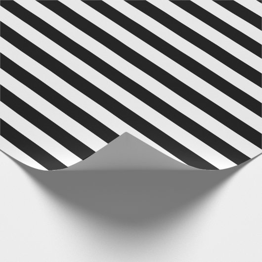 Weiße Streifen mit schwarzem Hintergrund| JUGEND Geschenkpapier (Ecke)