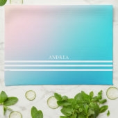 Weiße Streifen mit weichem Verlauf Geschirrtuch (Gefaltet)