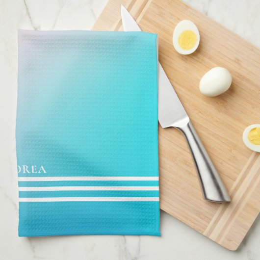 Weiße Streifen mit weichem Verlauf Geschirrtuch (Viertel Falte)