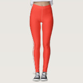 Weiße Streifen Orange Leggings oder Farbauswahl (Vorderseite)