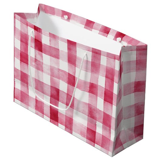 Weiße Streifen Pinker Geburtstag Große Geschenktüte (Vorderseite Schrägansicht)