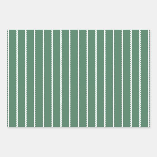 Weiße Streifen schnörkellose Linien Weihnachten Geschenkpapier Set (Vorderseite 2)