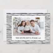 Weiße Streifen Schwarz-weißes Foto Weihnachten (Vorderseite)