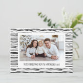 Weiße Streifen Schwarz-weißes Foto Weihnachten (Stehend Vorderseite)