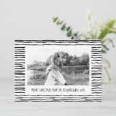 Weiße Streifen Schwarz-weißes Foto Weihnachten (Stehend Vorderseite)