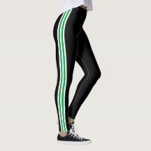 Weiße Streifen Schwarze Leggings - Farben