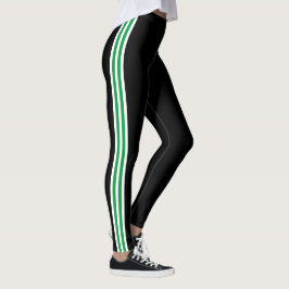 Weiße Streifen Schwarze Leggings - Farben