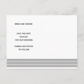 Weiße Streifen, schwarzes Foto mit Initialen Save  Postkarte (Rückseite)