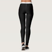Weiße Streifen Sportschwarze Leggings Farbe (Rückseite)