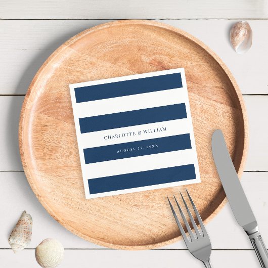 Weiße Streifen und bearbeitbare farbenfrohe Hochze Serviette