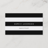 Weiße Streifen und benutzerdefinierte Farbe Modern Visitenkarte (Vorderseite)