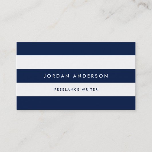 Weiße Streifen und benutzerdefinierte Farbe Modern Visitenkarte (Vorderseite)