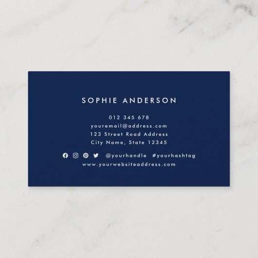 Weiße Streifen und benutzerdefinierte Farbe Modern Visitenkarte (Rückseite)