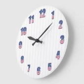 Weiße Streifen und bunte Zahlen Große Wanduhr (Winkel)