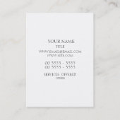 Weiße Streifen und Monogramm Visitenkarte (Rückseite)