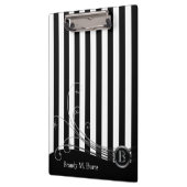 Weiße Streifen und schwarze Wirbel Klemmbrett (Links)