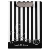 Weiße Streifen und schwarze Wirbel Klemmbrett (Vorderseite)