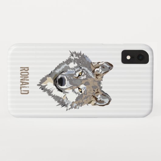 Weiße Streifen und Wolf Case-Mate iPhone Hülle (Rückseite (Horizontal))