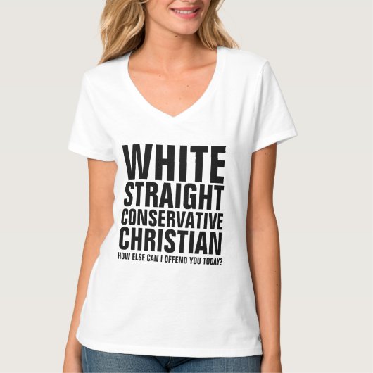 WEISSE, STRENGE, KONSERVATIVE CHRISTLICHE T - SHIR T-Shirt (Vorderseite)