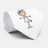 Weiße Strichmännchen Krankenschwester 2 Krawatte (Gerollt)