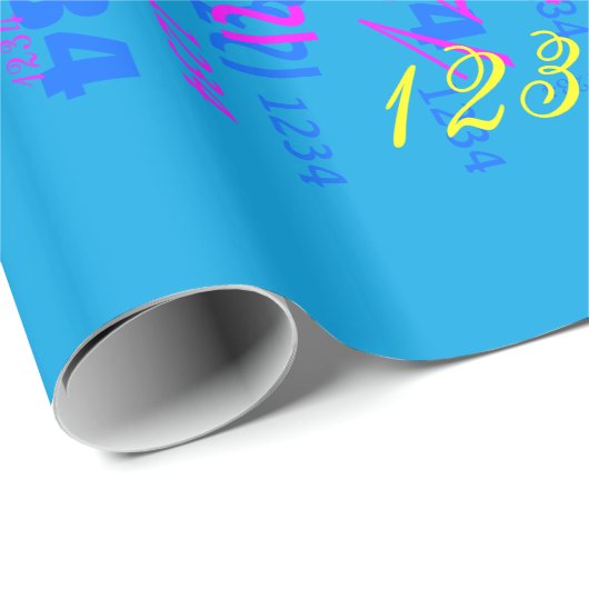 Weiße Strick-Schneeflocke auf Himmel-Blau Geschenkpapier (Rolleneckpunkt)