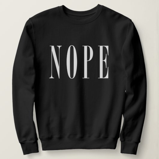 Weiße Strickjacke des Text-NOPE Sweatshirt (Design vorne)