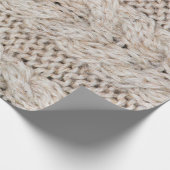 Weiße Strickwoll-Textur Hintergrund. Geschenkpapier (Ecke)