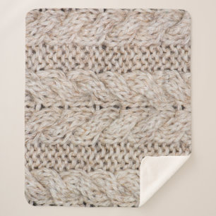 Weiße Strickwoll-Textur Hintergrund. Sherpadecke