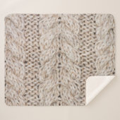 Weiße Strickwoll-Textur Hintergrund. Sherpadecke (Vorderseite (Horizontal))