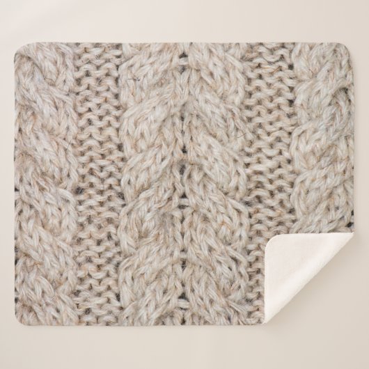 Weiße Strickwoll-Textur Hintergrund. Sherpadecke (Vorderseite (Horizontal))