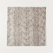 Weiße Strickwoll-Textur Hintergrund. Wandteppich (Vorderseite (Horizontal))