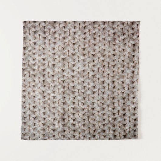 Weiße Strickwoll-Textur Hintergrund. Wandteppich (Vorderseite)
