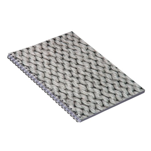 Weiße Strickwoll-Textur schließt Foto-Hintergrund Notizblock (Rechte Seite)