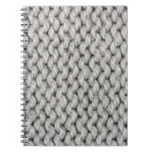 Weiße Strickwoll-Textur schließt Foto-Hintergrund Notizblock (Vorderseite)