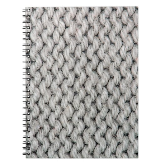 Weiße Strickwoll-Textur schließt Foto-Hintergrund Notizblock (Vorderseite)