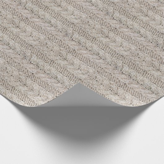 Weiße Strickwolle, texturierter Hintergrund Geschenkpapier (Ecke)