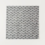 Weiße Strickwollestruktur, nahes Foto. Wandteppich (Vorderseite (Horizontal))