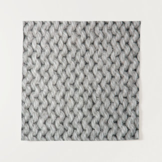 Weiße Strickwollestruktur, nahes Foto. Wandteppich