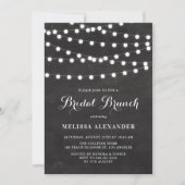 Weiße String-Lichter auf Chalkboard Bridal Brunch Einladung (Vorderseite)
