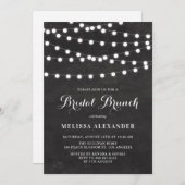 Weiße String-Lichter auf Chalkboard Bridal Brunch Einladung (Vorne/Hinten)