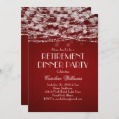 Weiße String-Lichter für die Red Retirement Einladung (Vorne/Hinten)