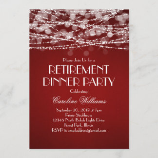 Weiße String-Lichter für die Red Retirement Einladung