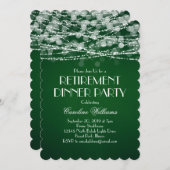 Weiße String-Lichter für grünes Ruhestand Einladung (Vorne/Hinten)