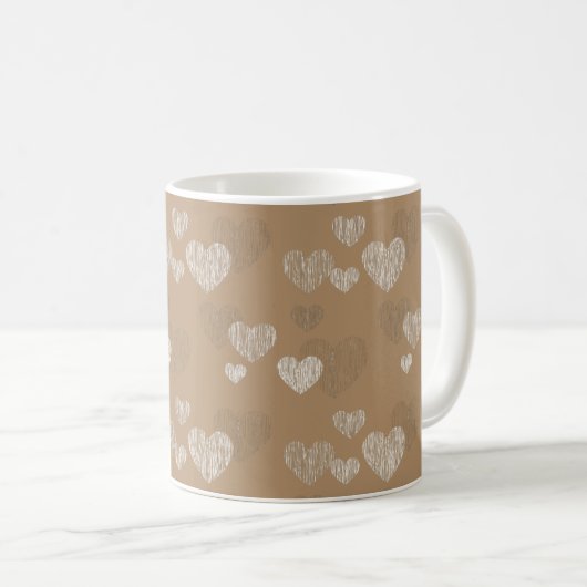 Weiße Strippenherzen auf Icced Coffee Kaffeetasse (VorderseiteRechts)