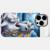 Weiße Stute und Fohlen unter dem Mond Case-Mate iPhone Hülle (Rückseite (Horizontal))