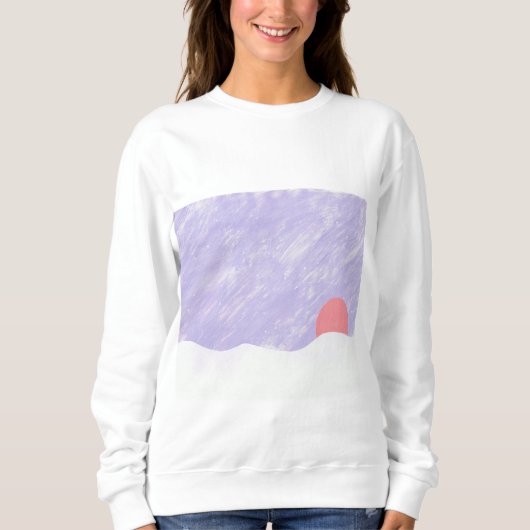 Weiße Sweatshirt mit Mountain Sunset (Vorderseite)