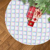 Weiße symmetrische Prüfmuster Polyester Weihnachtsbaumdecke