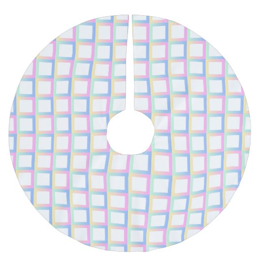 Weiße symmetrische Prüfmuster Polyester Weihnachtsbaumdecke (Vorderseite)